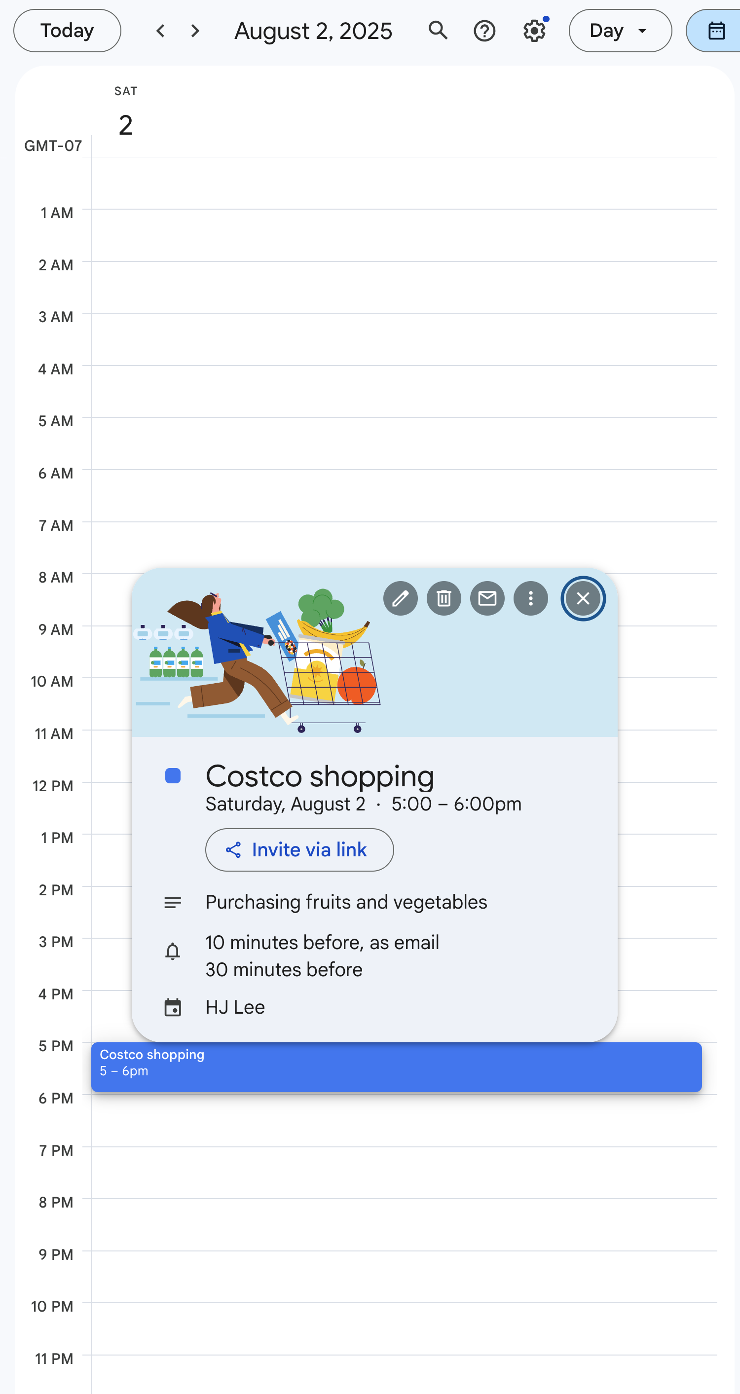 Google Calendar Event Created