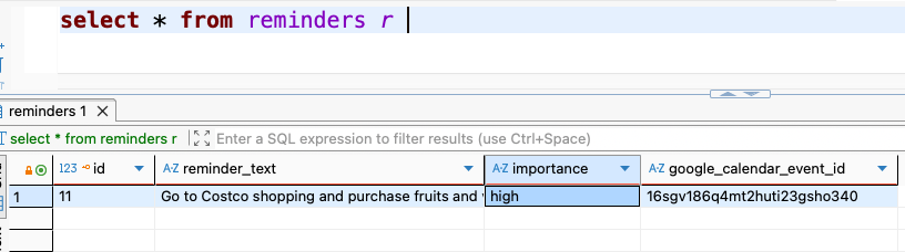 Add Reminders Database