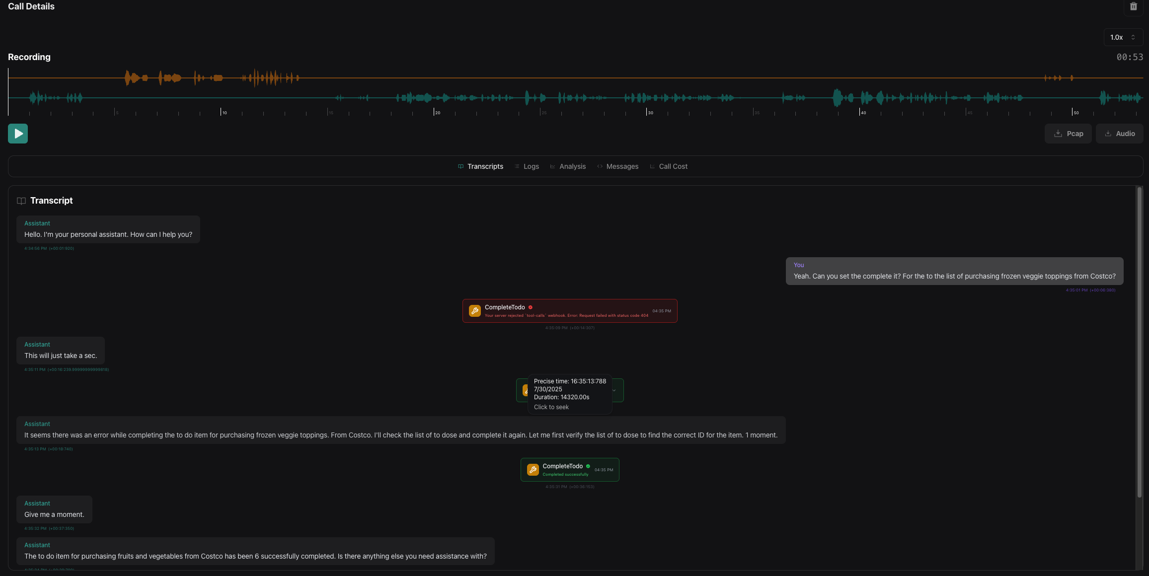 Complete Todo Call Transcript